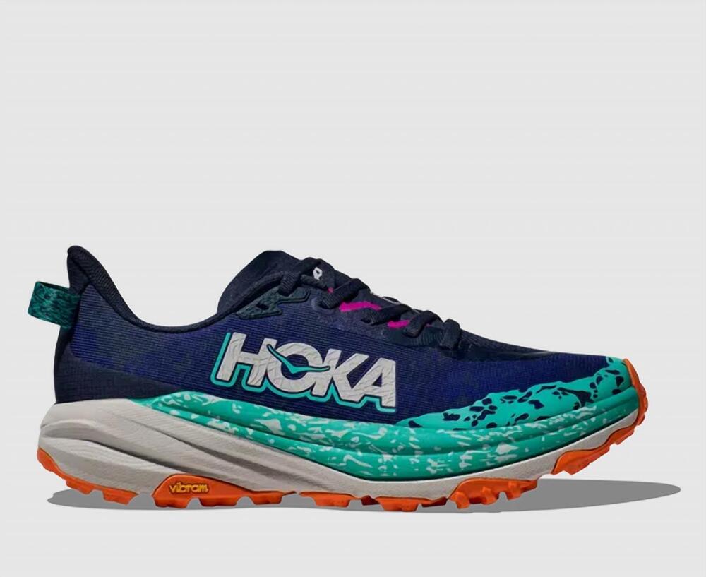 NEW HOKA women's speedgoat 6 sneaker in varsity navy / meteor
